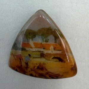 Vintage Copper Enamel Brooch